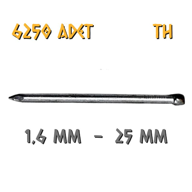 Acero Mat Kaplama Başsız TH Tel Çivi 1.6x25 mm. - 2500 Gr. - 6250 Adet