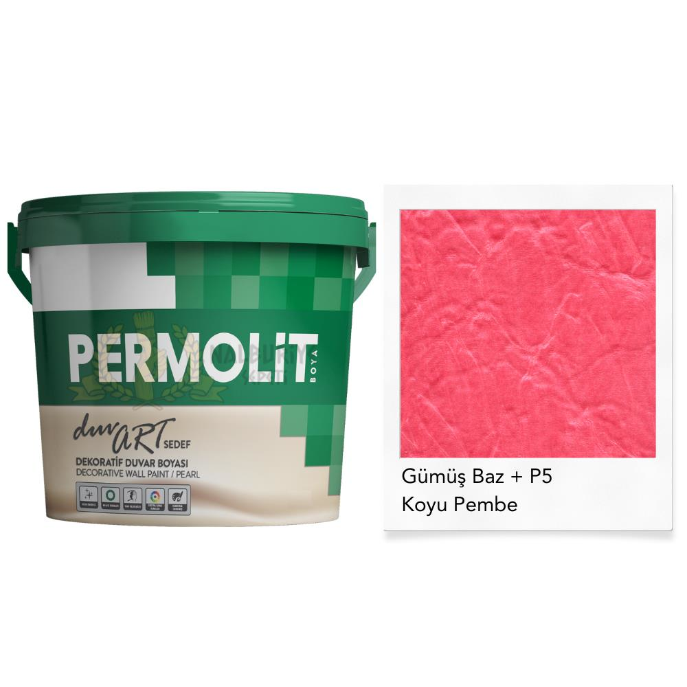 Permolit DuvArt Sedef Dekoratif Duvar Boyası - GP5 KOYU PEMBE - 2.5 Lt.