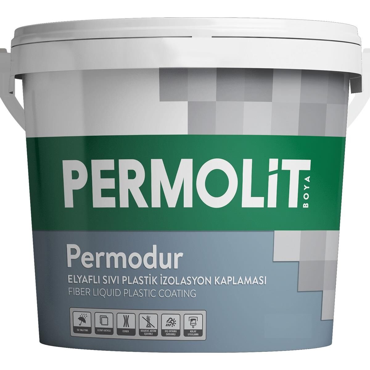 Permolit Permodur Sıvı Plastik İzolasyon Kaplama Elyaflı BEYAZ 1 Kg.
