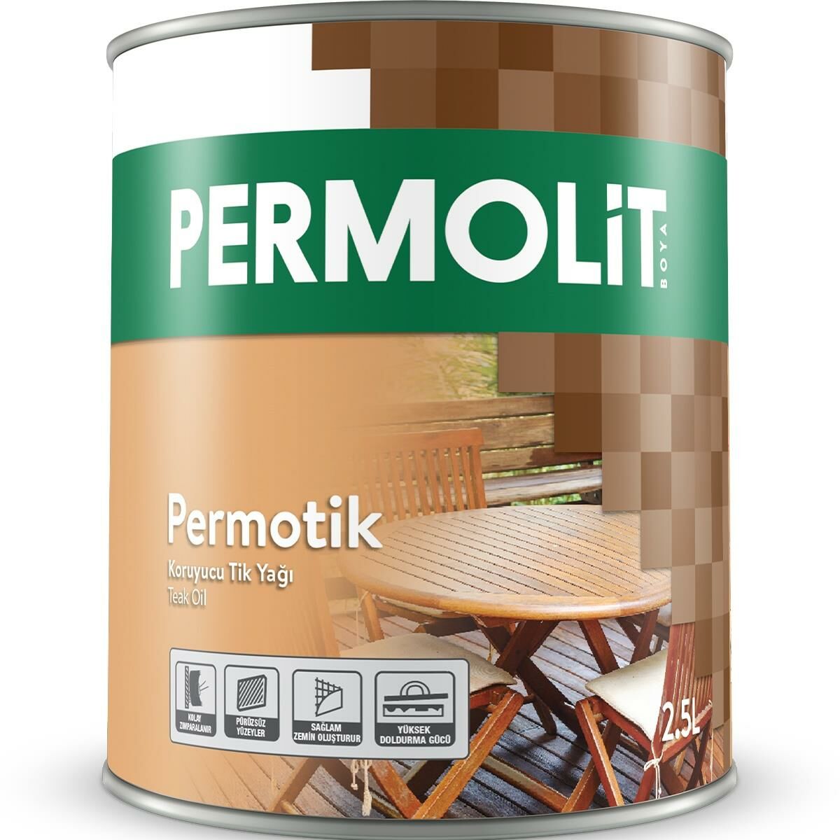 Permolit Suya Dayanıklı Ahşap Koruyucu Tik Yağı 0.75 Lt.