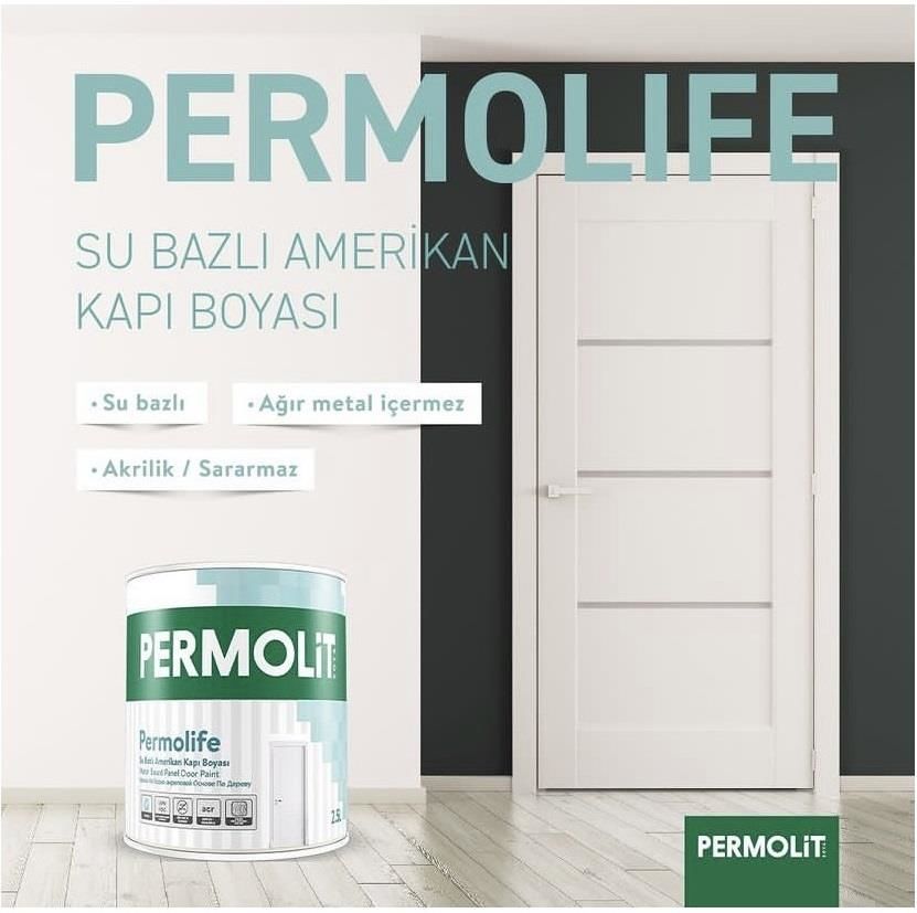 Permolit Permolife Su Bazlı Amerikan Panel Kapı Boyası - BEYAZ - 0.75 Lt.