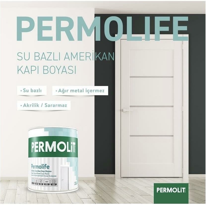 Permolit Permolife Su Bazlı Amerikan Panel Kapı Boyası - KOYU KAHVE - 2.5 Lt.