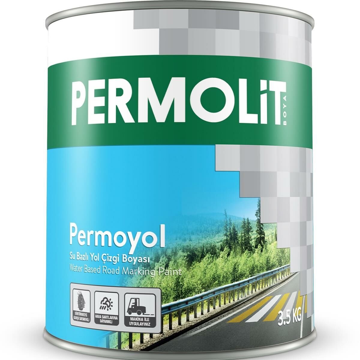 Permolit Su Bazlı Yol Çizgi Asfalt Boyası - BEYAZ - 2.5 Lt.