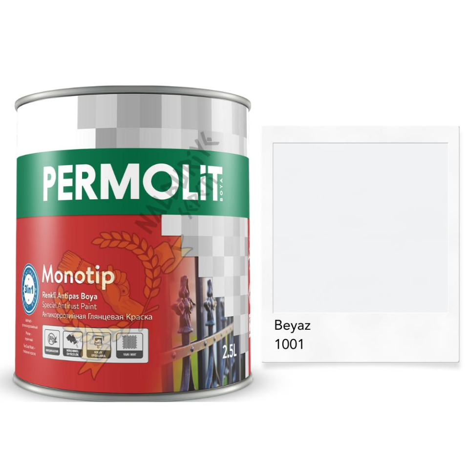 Permolit Monotip Astarlı Antipas Boya BEYAZ 2.5 Lt.