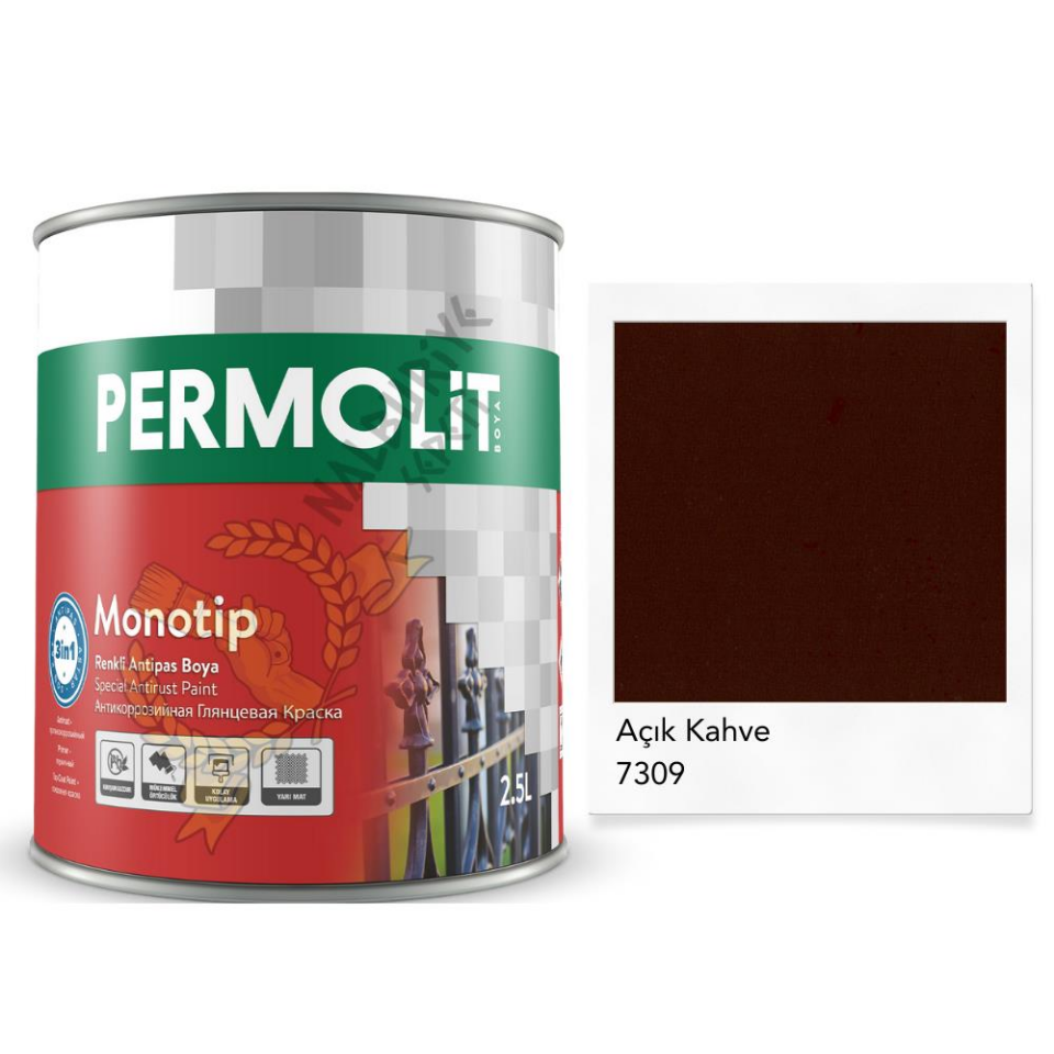 Permolit Monotip Astarlı Antipas Boya AÇIK KAHVE 2.5 Lt.