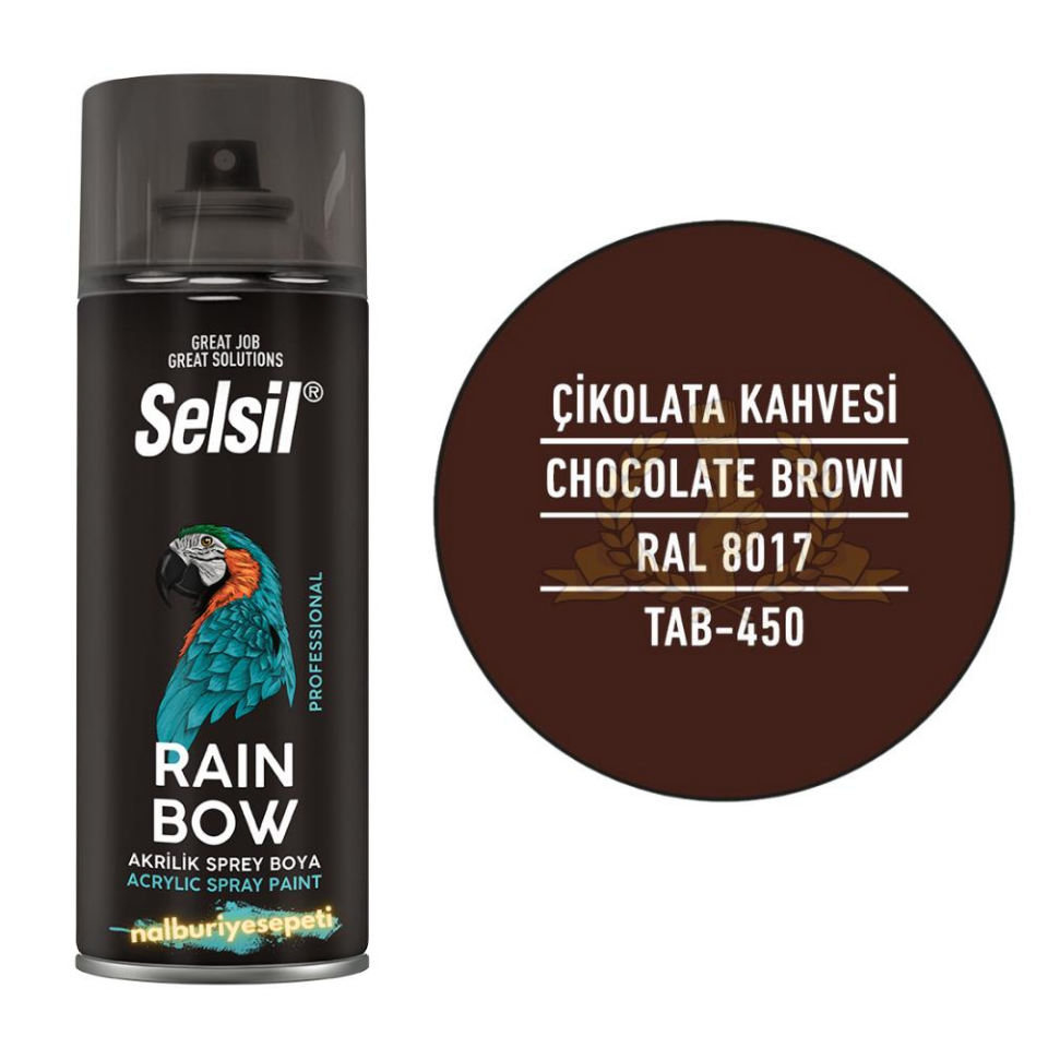 Selsil Rainbow Akrilik Sprey Boya ÇİKOLATA KAHVESİ 400 ml. - RAL8017