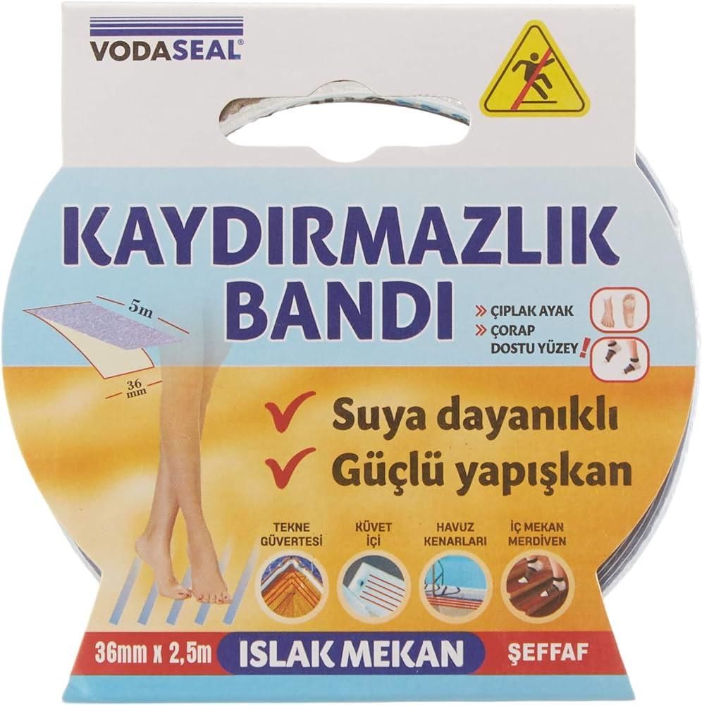 VodaSeal İç Mekan Kaydırmazlık Bandı Şeffaf - 36 mm x 2.5 mt.