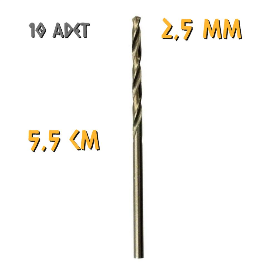 Kupa Tyson Metal Ahşap Delici HSS Matkap Ucu 2.5 mm. - 10 Adet