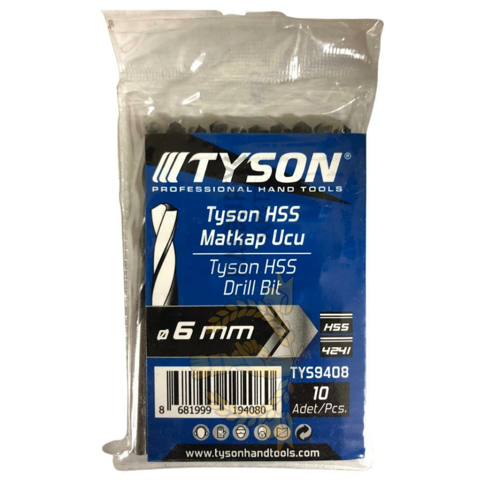 Kupa Tyson Metal Ahşap Delici HSS Matkap Ucu 6.0 mm. - 10 Adet