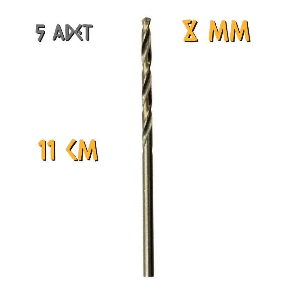 Kupa Tyson Metal Ahşap Delici HSS Matkap Ucu 8.0 mm. - 5 Adet