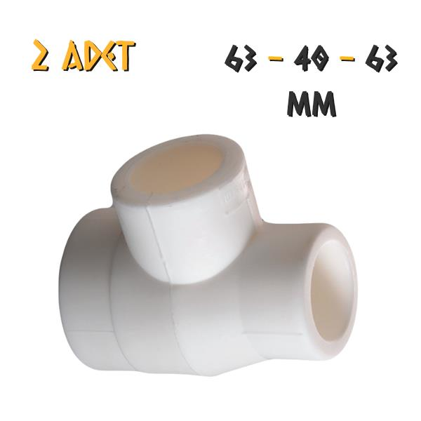 Plastherm PPRC İnegal T Parçası - 63x40x63 mm. - 2 Adet