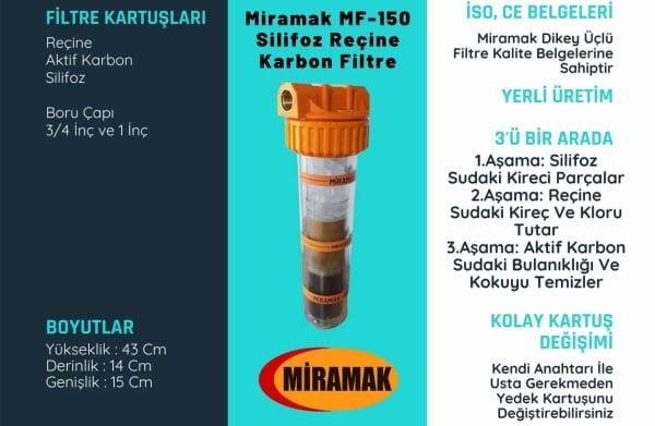 Miramak MF-150 Silifoz Reçine Karbon Filtre