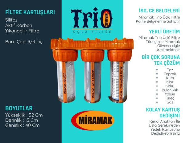 Miramak Trio 3'lü Daire Girişi Filtre