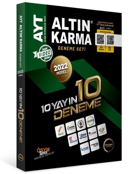 Altın Karma 2022 AYT 10 Farklı Yayın 10 Deneme Seti