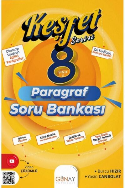 Günay Yayınları 8. Sınıf Paragraf Keşfet Serisi Soru Bankası