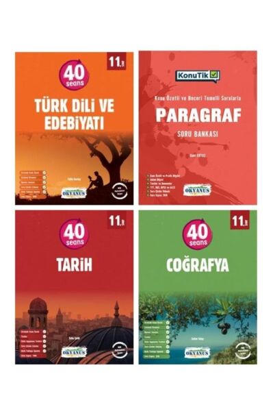 11. Sınıf 40 Seans Edebiyat - Tarih - Coğrafya - TYT Paragraf Konu Özetli Soru Bankası Okyanus 2024