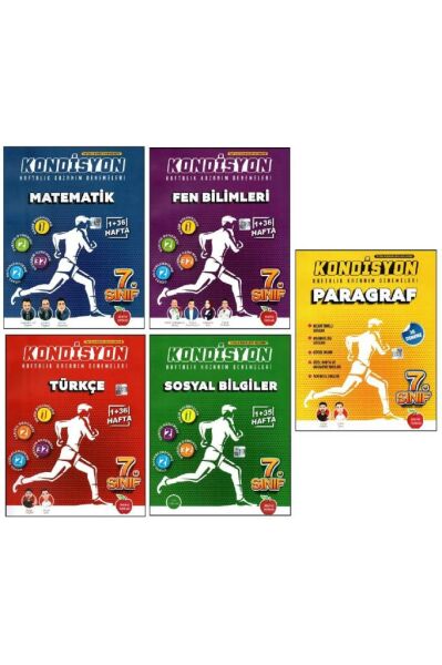Newton 7. Sınıf Matematik + Fen + Türkçe + Sosyal + Paragraf Kondisyon Denemeleri 5 Kitap