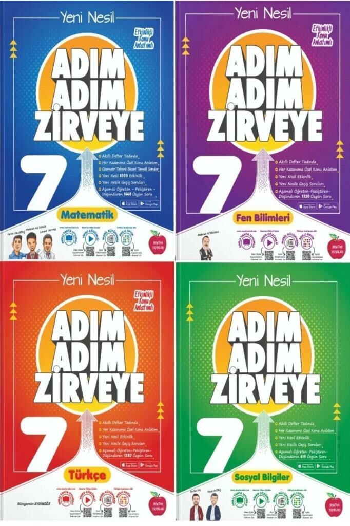 7.sınıf Adım Adım Zirveye 4'lü Soru Bankası Seti