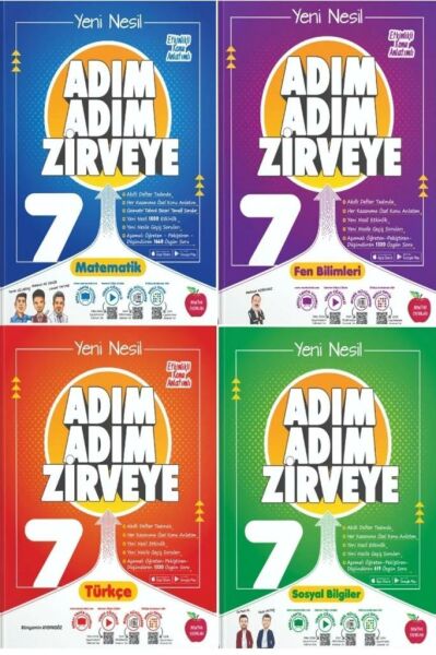 7.sınıf Adım Adım Zirveye 4'lü Soru Bankası Seti