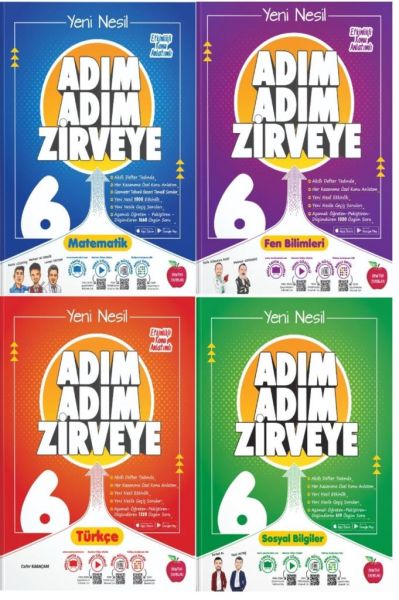 6.sınıf Adım Adım Zirveye 4'lü Soru Bankası Seti