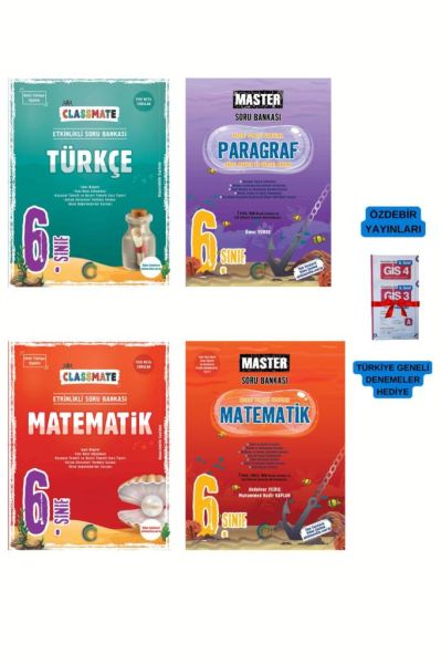 2024 6 Sınıf Türkçe-Matematik Classmate Ve Master Soru Bankası-Deneme Hediyeli