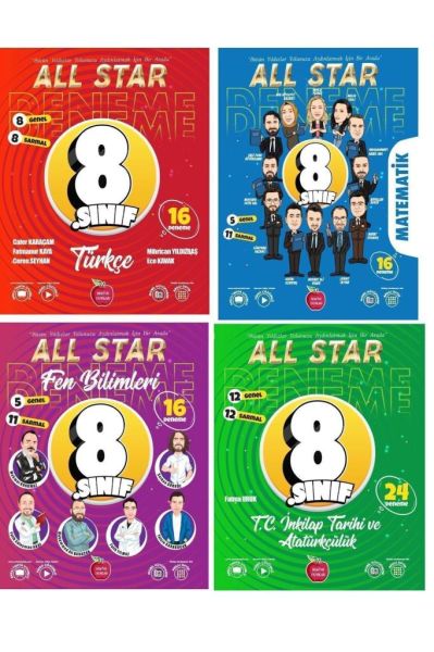 All Star 8. Sınıf LGS Matematik Türkçe Fen İnkılap Branş Deneme 2024 Model