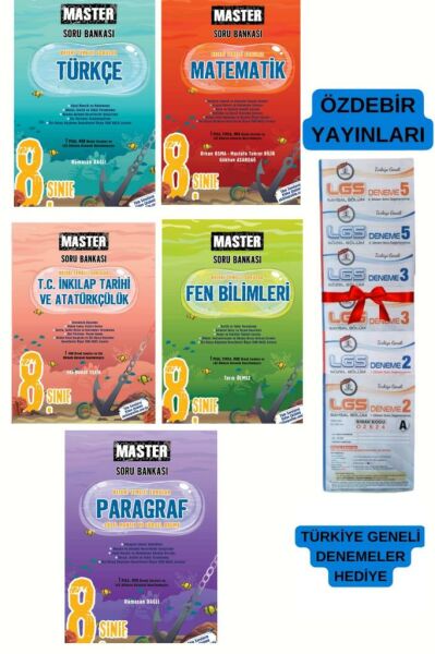 YENİ 2025 8.Sınıf Türkçe-Matematik-Fen-İnkılap-Paragraf Master Soru Bankası-Deneme  Hediyeli