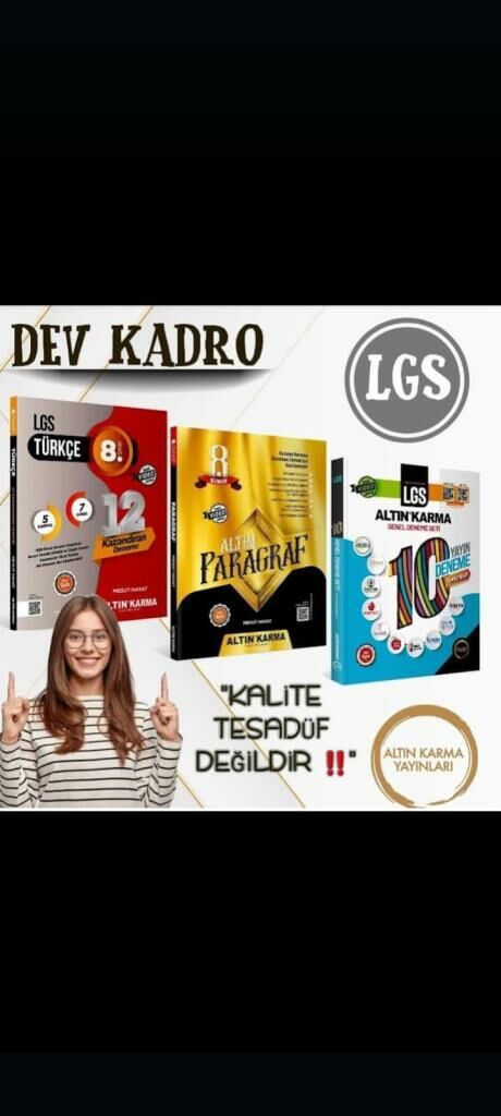 ALTIN KARMA LGS SETİ ( TÜRKÇE 12 Lİ DENEME + LGS 10 LU DENEME + PARAGRAF)