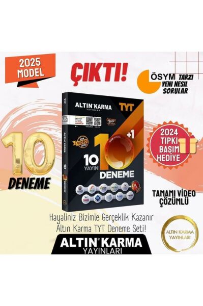 ALTINKARMA YAYINLARI TYT 10+1 DENEME SETİ