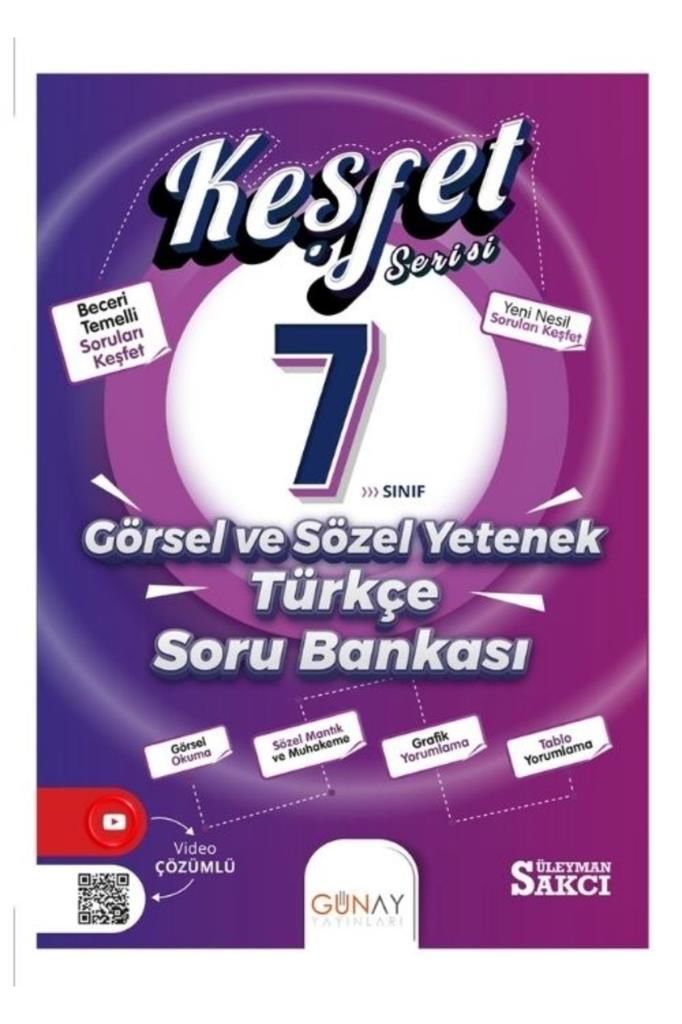 7. Sınıf Görsel Ve Sözel Yetenek Türkçe Keşfet Soru Bankası