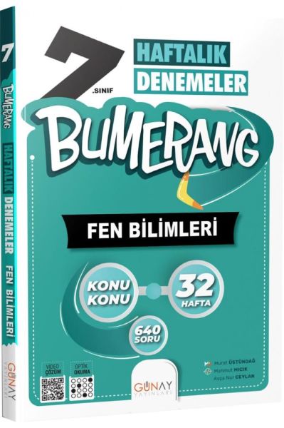 7. Sınıf Bumerang 32 Haftalık Fen Bilimleri Denemeleri -
