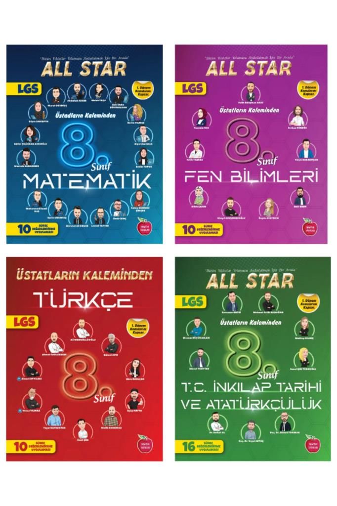 Newton Yayınları All Star 8.Sınıf LGS 1.Dönem Türkçe Matematik Fen İnkılap Süreç Değerlendirme