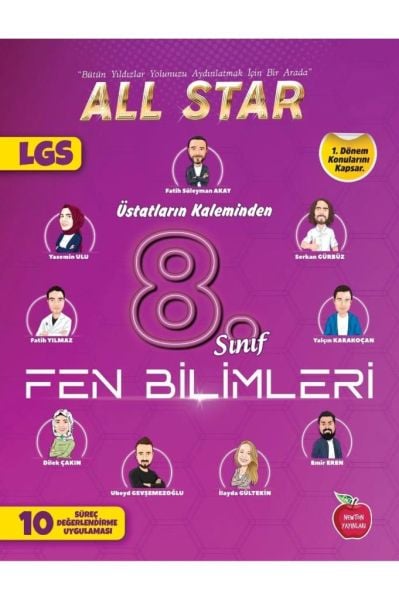 Newton Yayınları All Star 8.Sınıf LGS 1.Dönem Türkçe Matematik Fen İnkılap Süreç Değerlendirme