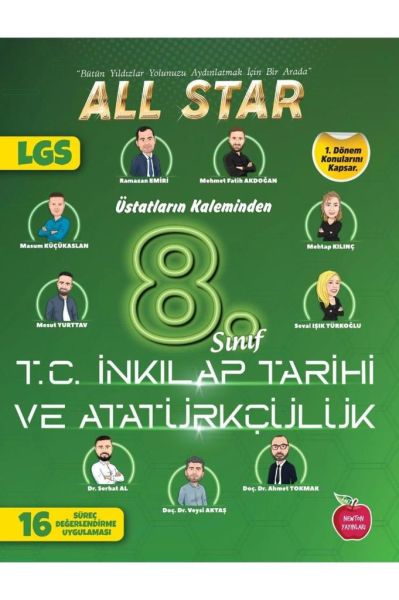 Newton Yayınları All Star 8.Sınıf LGS 1.Dönem Türkçe Matematik Fen İnkılap Süreç Değerlendirme