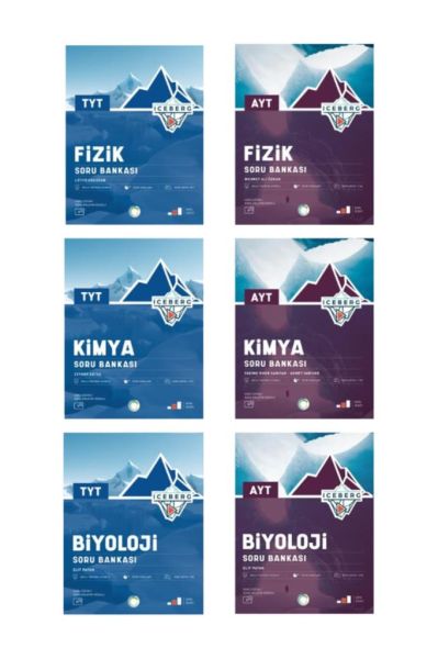 OKYANUS YAYINLARI TYT AYT İCEBERG SET( FİZİK-KİMYA-BİYOLOJİ ) SORU BANKASI