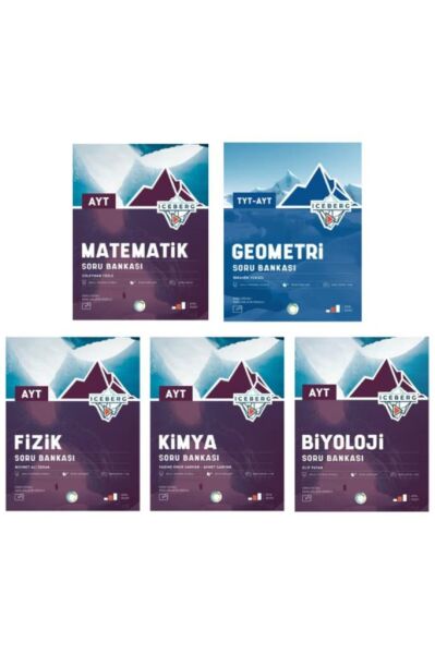 OKYANUS YAYINLARI AYT İCEBERG SAYISAL SET( MATEMATİK-GEOMETRİ-FİZİK-KİMYA-BİYOLOJİ ) SORU BANKASI