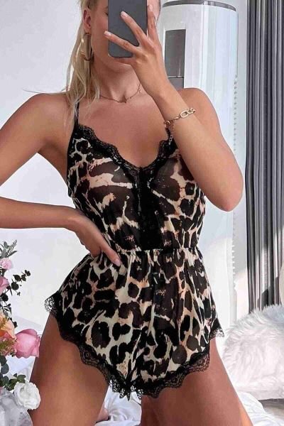 Merry See Leopar Tulum Gecelik Pijama Çok Renkli