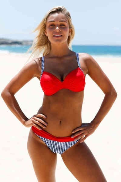 Angelsin Kırmızı Desenli Bikini Alt