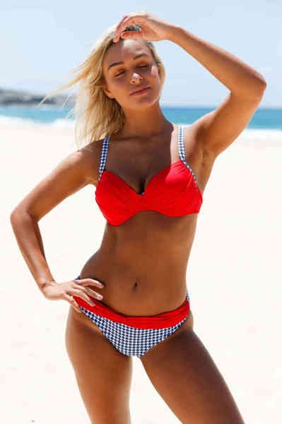 Angelsin Kırmızı Desenli Bikini Alt