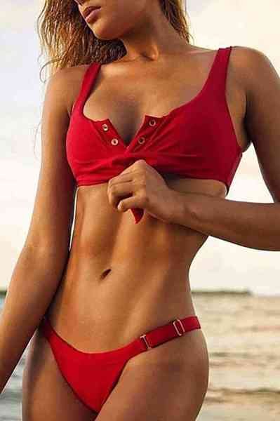 Angelsin Kırmızı Şık Bikini Takım