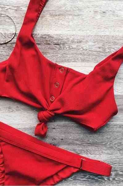 Angelsin Kırmızı Şık Bikini Takım