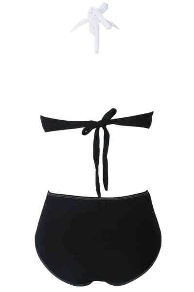 Angelsin Kaplı Siyah Beyaz Şık Tasarımlı Bikini