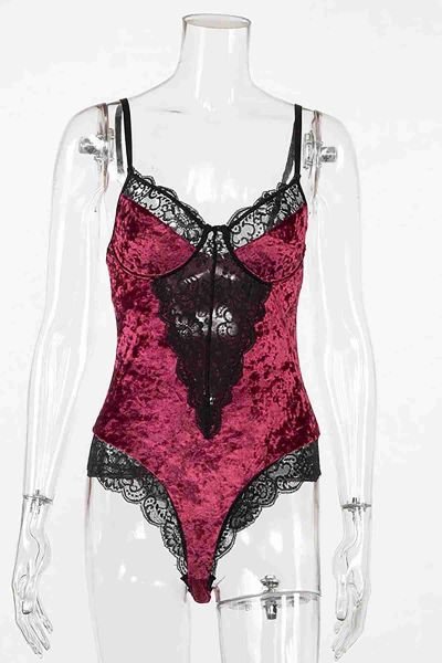 Merry See Kadife Body Gecelik Babydoll Çok Renkli