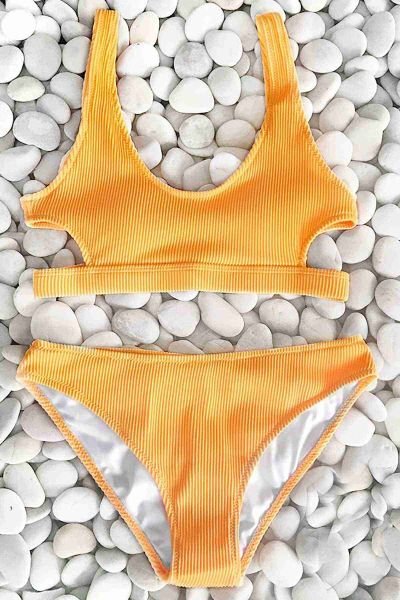 Angelsin Özel Kumaş Bikini Altı Sarı