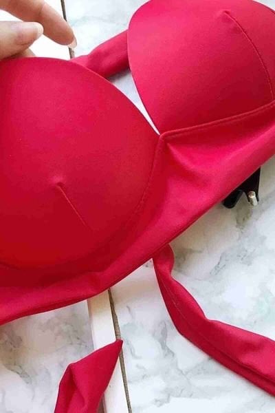 Angelsin Kırmızı Yuksek Bel Bikini Altı Kırmızı