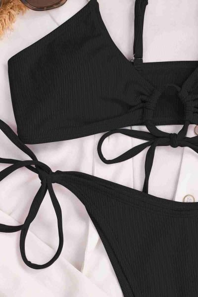 Angelsin Bağlamalı Şık Bikini Takım Siyah