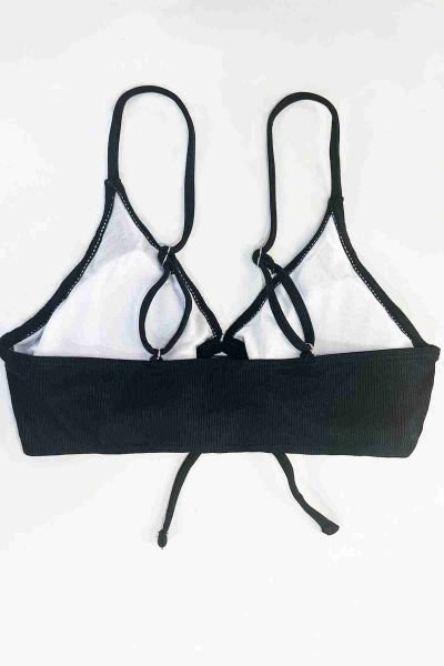 Angelsin Bağlamalı Şık Bikini Üstü Siyah