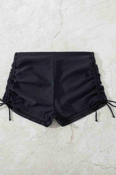 Angelsin Özel tasarım Büzgü Detaylı Bikini Altı Siyah