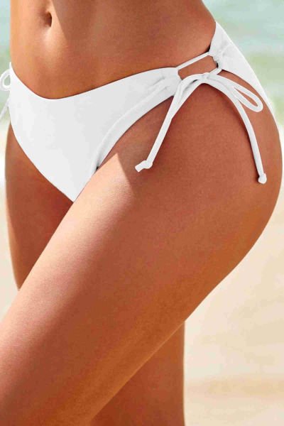 Angelsin Özel tasarım Bağlamalı Bikini Altı Beyaz