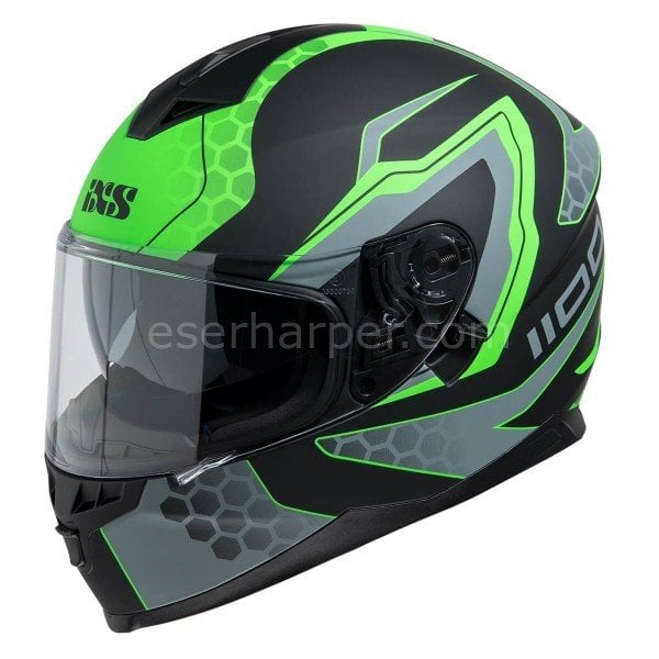 FULL FACE HELMET IXS1100 2.2 BLACK MATT-GREEN